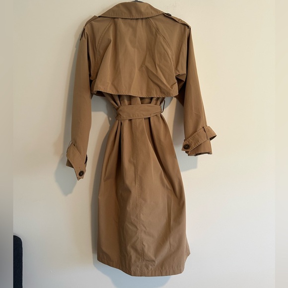 Abercrombie & Fitch Classic Trench Coat Wind Water Resistant Sz Small Camel Tan - Picture 6 of 9